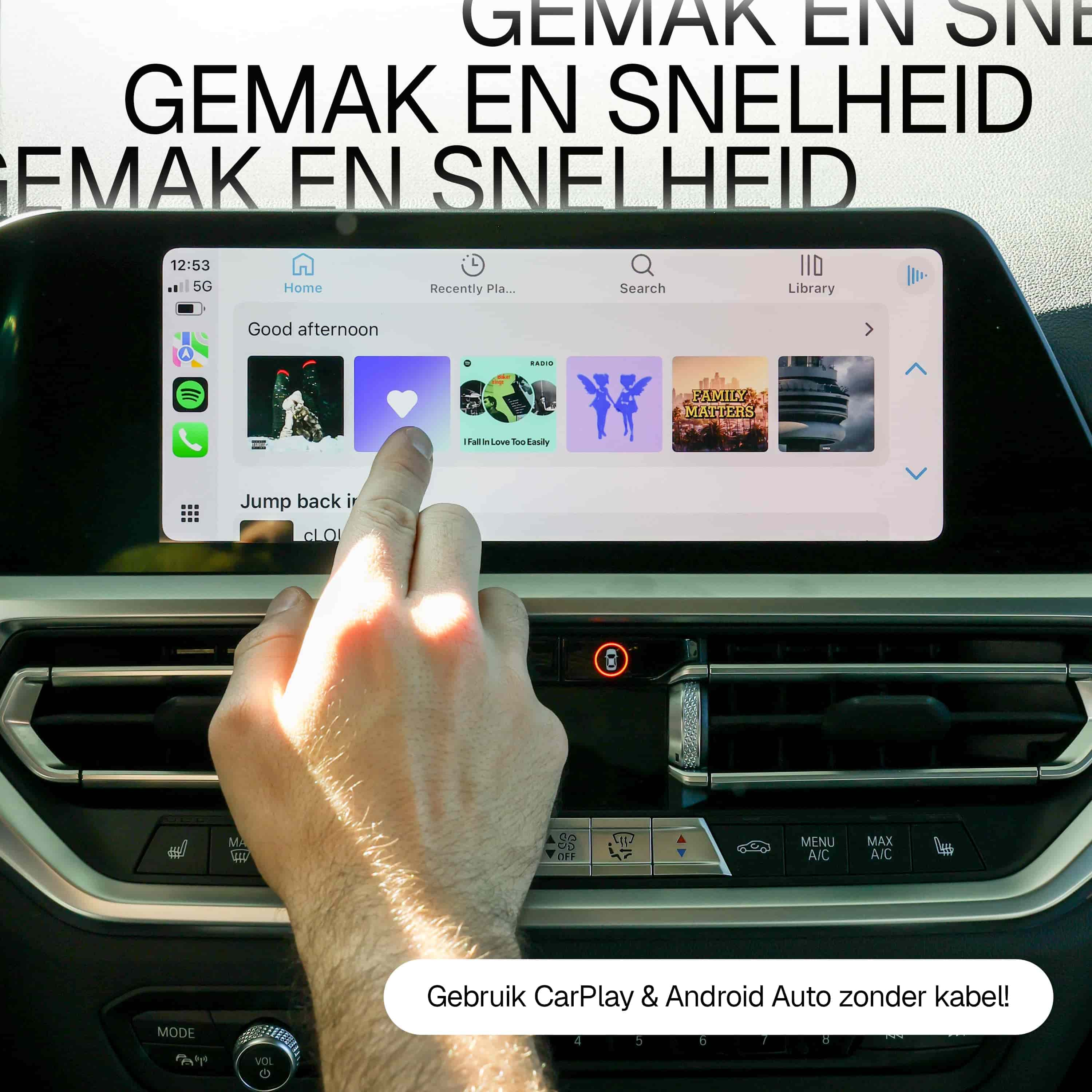Gebruik van Wegman dongle voor navigatie en muziekstreaming via autoradio