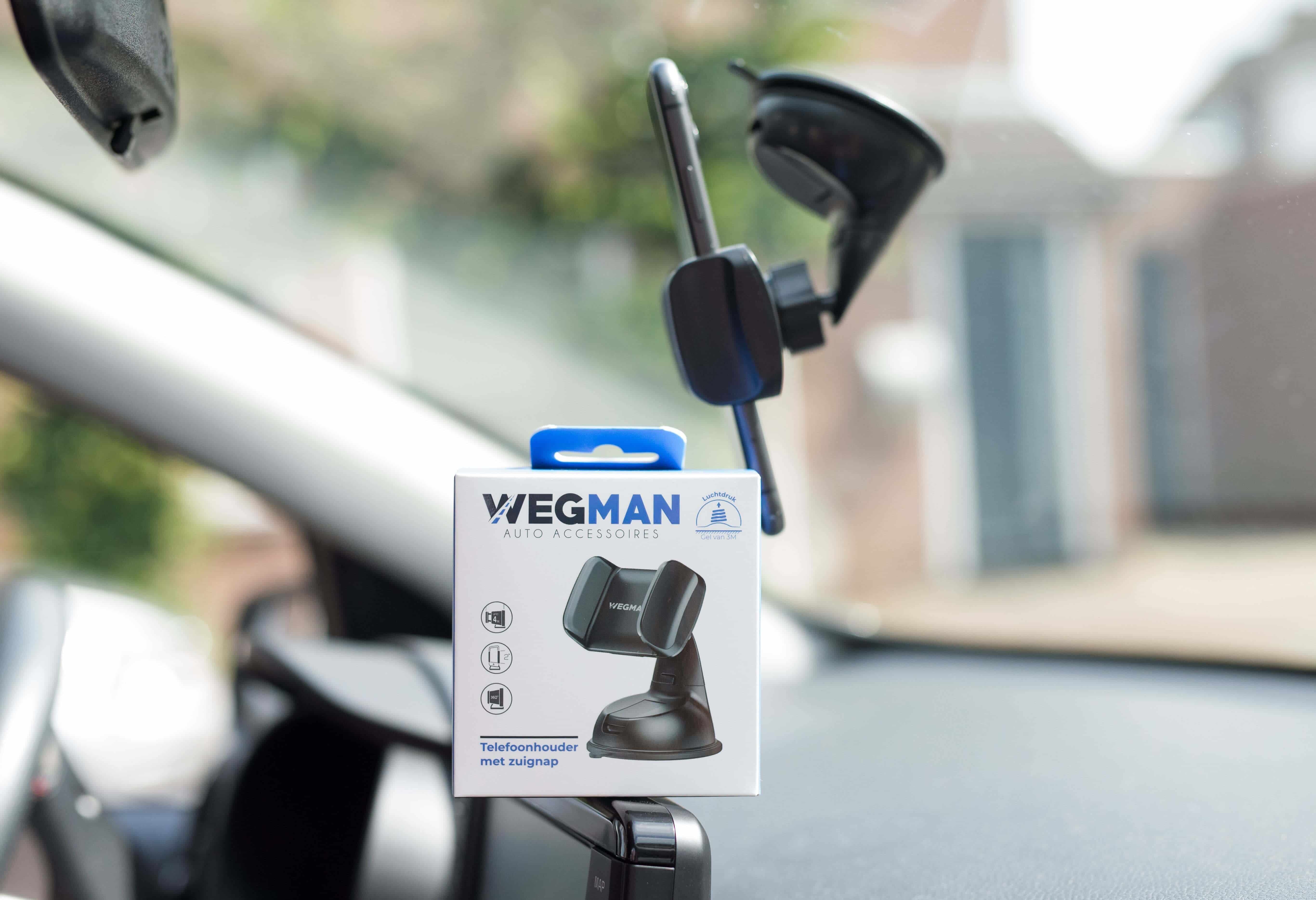 Compact design van Wegman telefoonhouder belemmert zicht niet