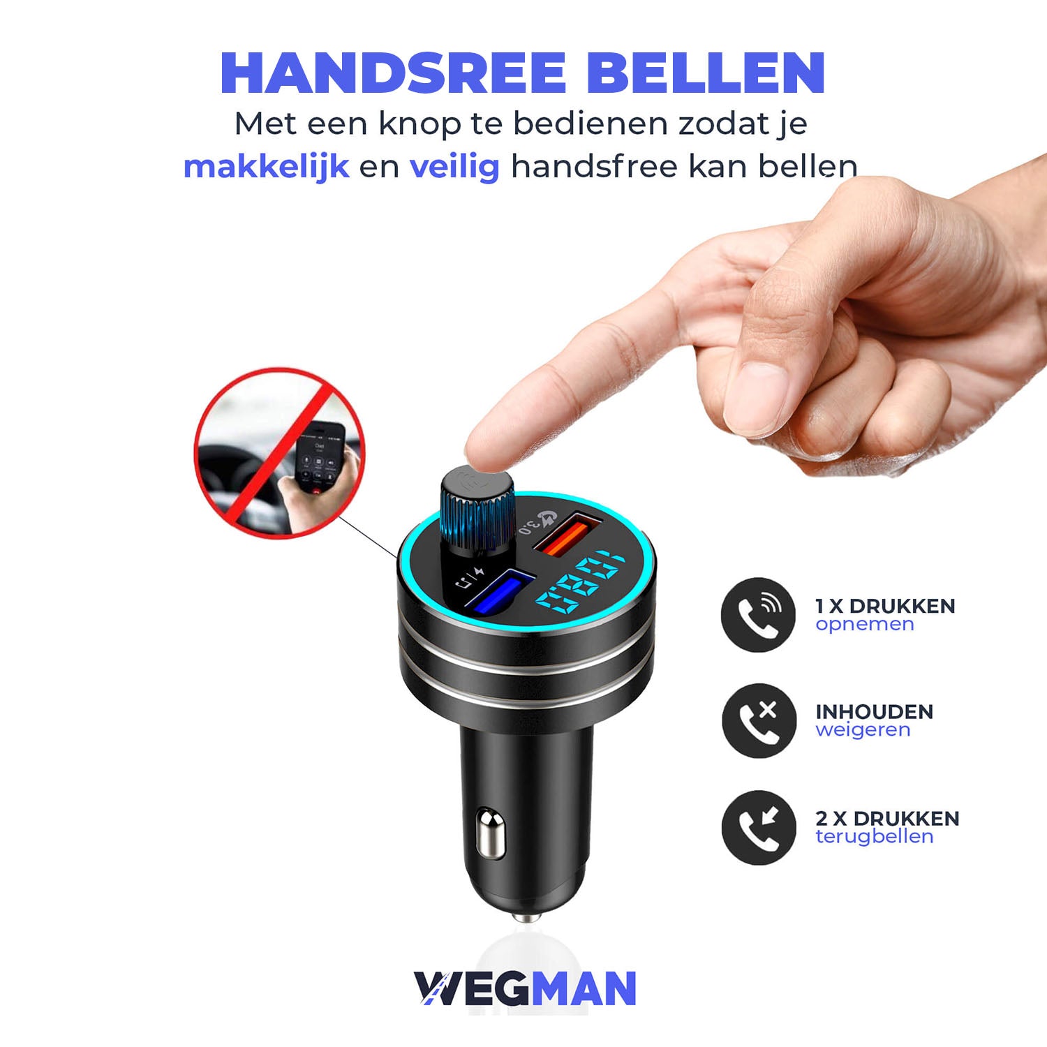 Carkit om veilig handsfree mee te bellen in de auto