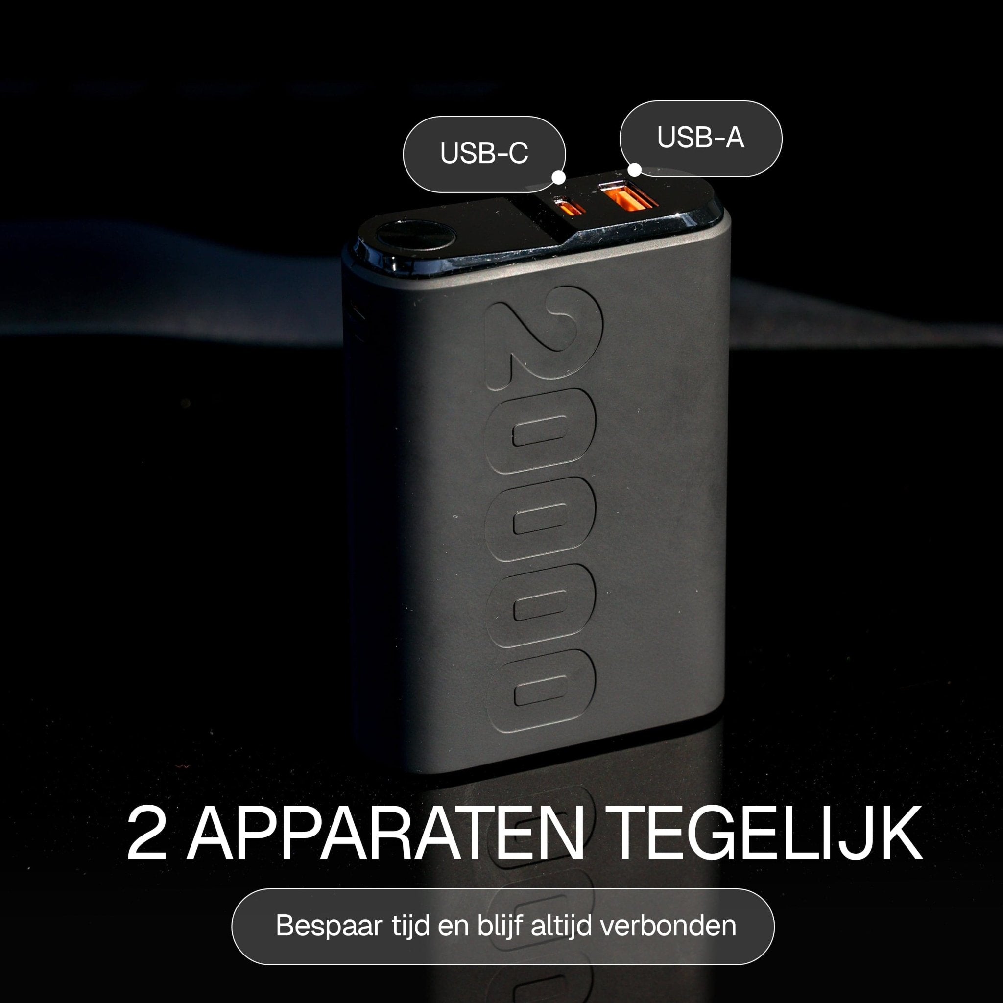 Wegman powerbank geschikt voor opladen van meerdere apparaten tegelijk